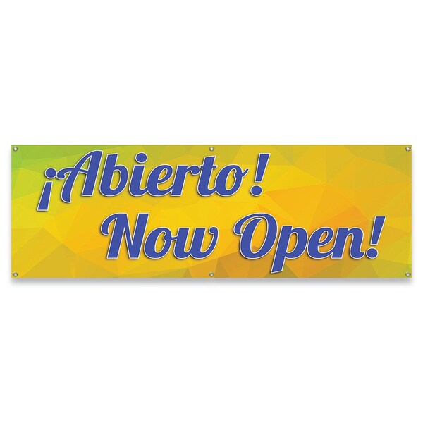 Signmission Abierto Now Open Banner Concession Stand Food Truck Single Sided B-72-30006 - main